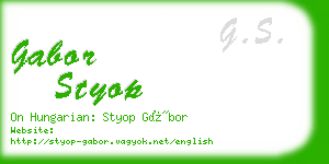 gabor styop business card